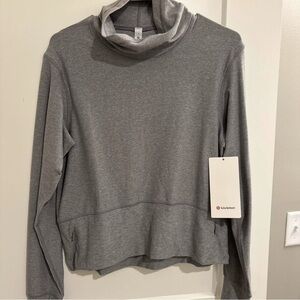 lululemon athletica Heather Gray Cowl Neck Sweater